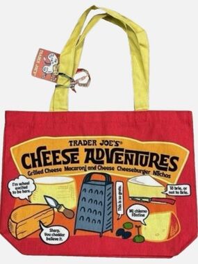 Trader Joe's Cheese Adventures Tote Bag - Red & Yellow